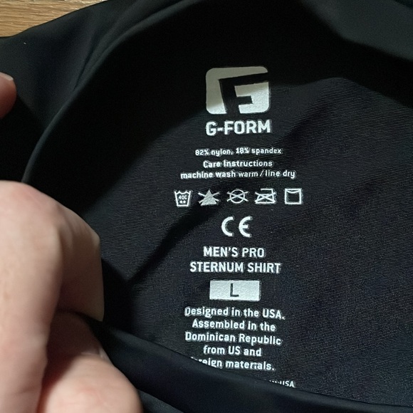 G-Form Baseball Pro Sternum Shirt, Black - Picture 3 of 3
